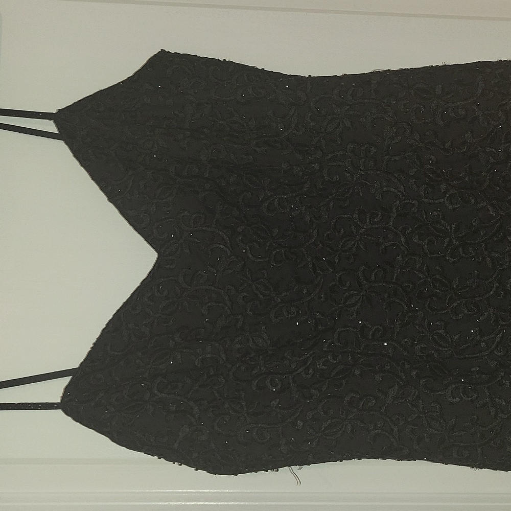 Black Tie Beaded Embroidered Gown